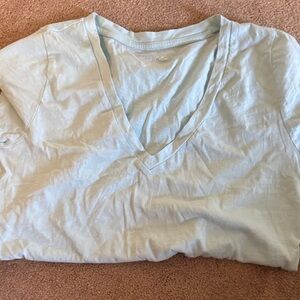 J. Crew Light Blue V-Neck Top